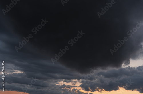 Stormy clouds and sunset