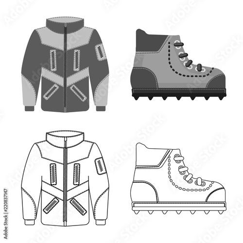 Vector illustration of alpinism and peak icon. Collection of alpinism and camp stock vector illustration.