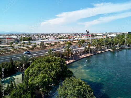 Park of Nations and Torrevieja cityscape. Spain