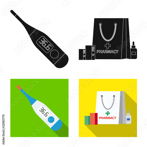Isolated object of pharmacy and hospital symbol. Set of pharmacy and business stock vector illustration.