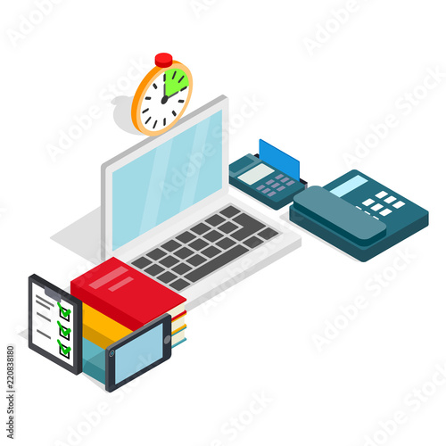 Business adviser clip art. Isometric clip art of business adviser concept vector icons for web isolated on white background