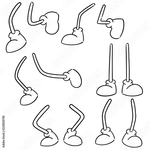 vector set of cartoon leg