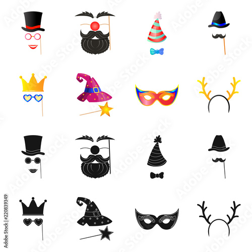 Vector design of party and birthday sign. Set of party and celebration stock symbol for web.