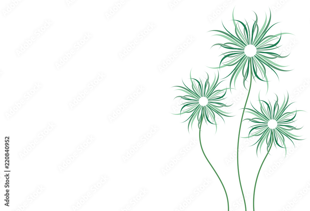 Three flowers (asters) on a white background. Spring, summer, nature. Vector illustration.
Three flowers (asters) on a white background. Spring, summer, nature. Vector illustration.