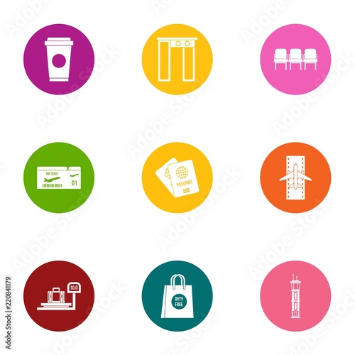 Weigh a load icons set. Flat set of 9 weigh a load vector icons for web isolated on white background