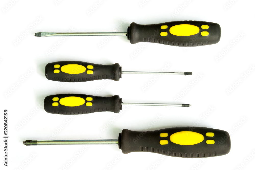 Screwdrivers on white background Screwdrivers on white background