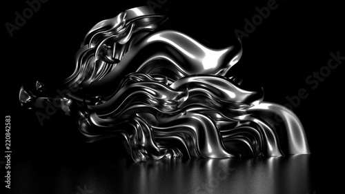 Stylish black background. 3d illustration, 3d rendering.