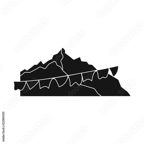 Vector illustration of alpinism and peak icon. Collection of alpinism and camp stock symbol for web.