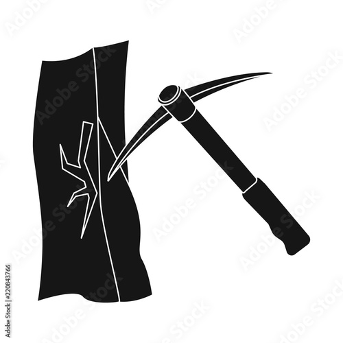 Vector illustration of alpinism and peak sign. Set of alpinism and camp vector icon for stock.