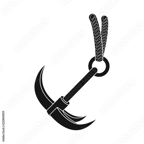 Vector design of alpinism and peak sign. Collection of alpinism and camp stock symbol for web.