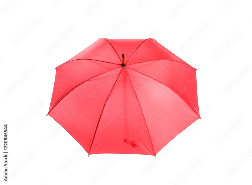 Beautiful open umbrella on white background