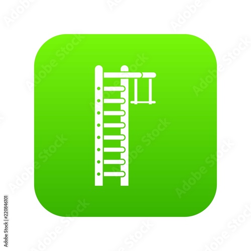 Swedish ladder icon digital green for any design isolated on white vector illustration