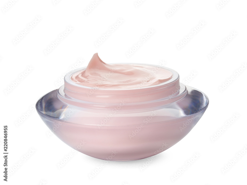 Jar with hand cream on white background Jar with hand cream on white background