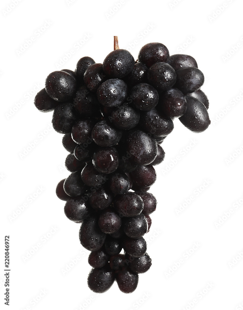 Bunch of fresh ripe juicy grapes on white background Bunch of fresh ripe juicy grapes on white background