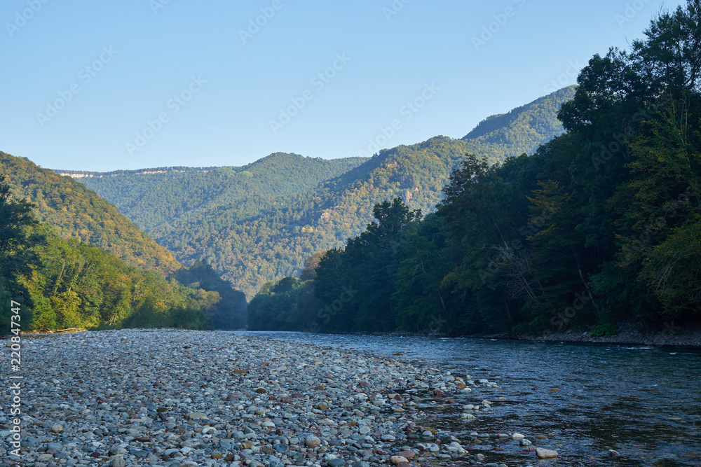 Fototapeta premium Image of a mountain river.