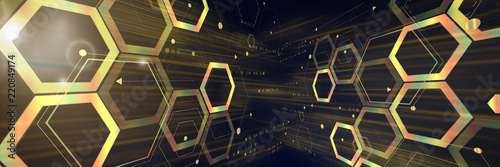Abstract geometric futuristic digital technology and science background.