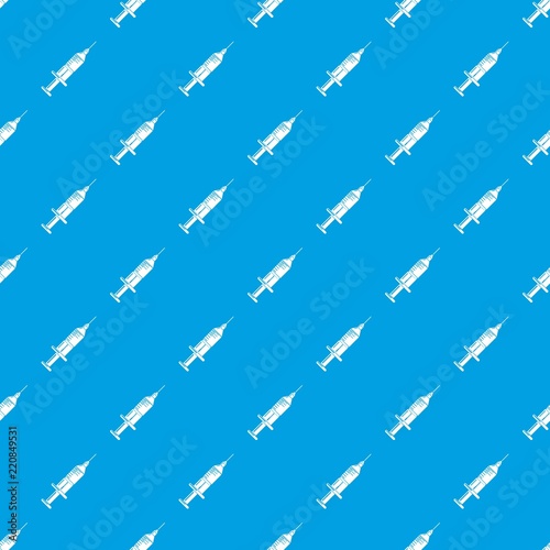 Full syringe pattern vector seamless blue repeat for any use