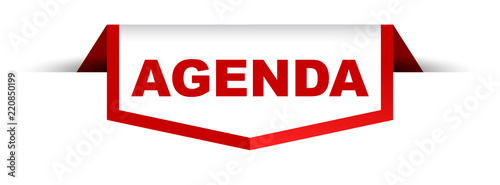 red and white banner agenda