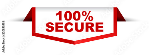red and white banner 100% secure