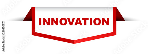 red and white banner innovation