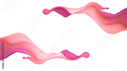 A beautiful multicolor splash of liquid. 3d illustration, 3d rendering.
