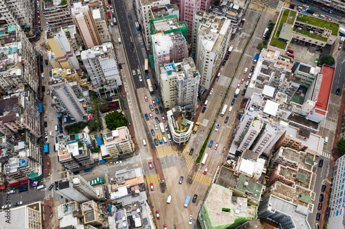 Aerial view of building in Hong Kong © leungchopan