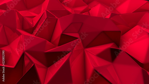 Stylish red crystal background..3d illustration, 3d rendering.