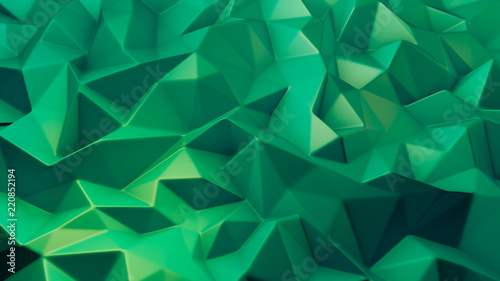 Stylish green crystal background..3d illustration, 3d rendering.