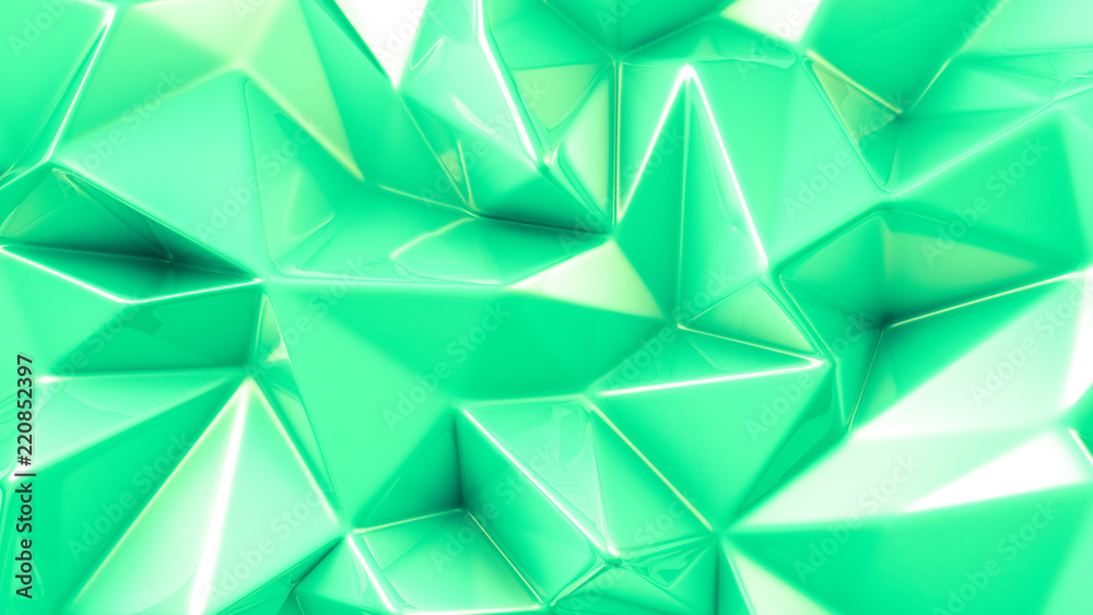 Stylish green crystal background..3d illustration, 3d rendering. Stylish green crystal background..3d illustration, 3d rendering.