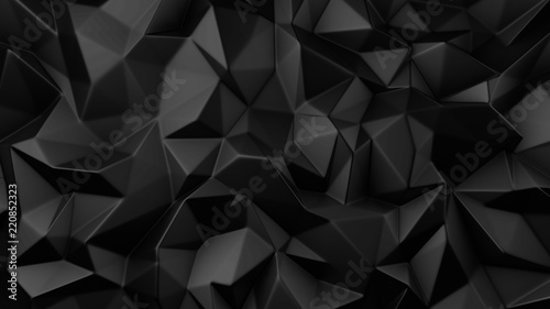 Stylish black crystal background..3d illustration, 3d rendering. photo