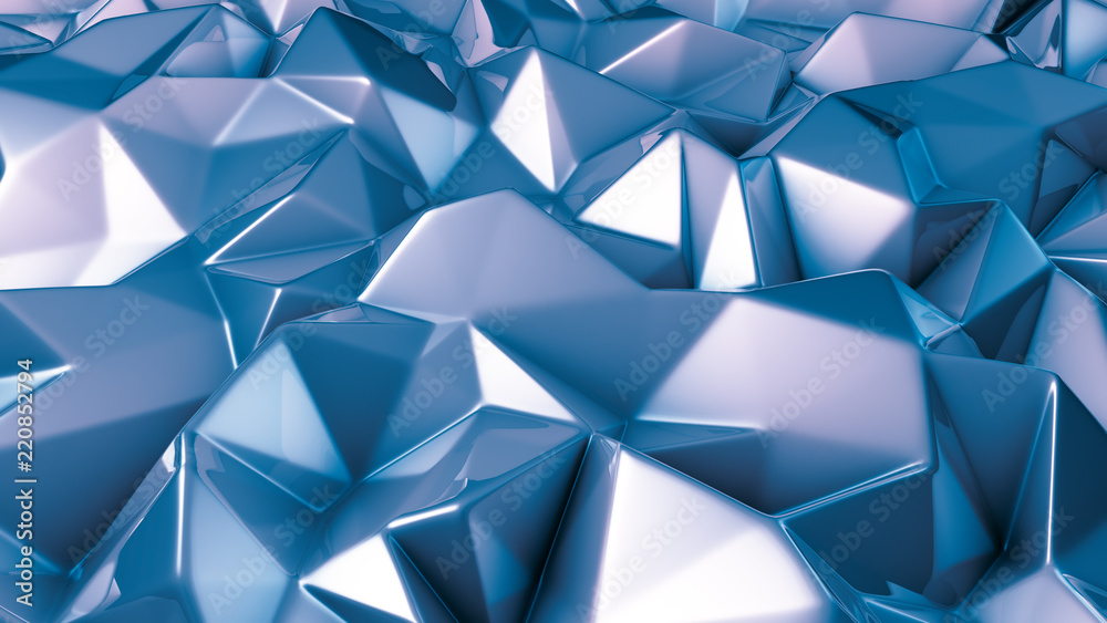 Blue crystal background..3d illustration, 3d rendering.