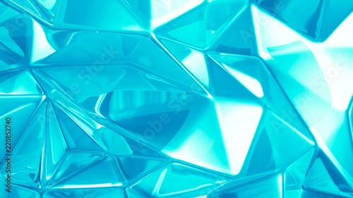 Beautiful azure crystal background. 3d illustration, 3d rendering. © Pierell