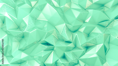 Stylish green crystal background..3d illustration, 3d rendering.