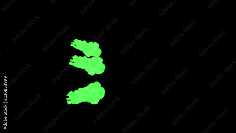 Abstract Green ink drop in water on a black background for effects with Alpha channel matte. 3d render. voxel graphics. computer simulation V2 Abstract Green ink drop in water on a black background for effects with Alpha channel matte. 3d render. voxel graphics. computer simulation V2