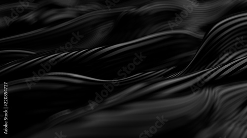 Luxury black drapery fabric background. 3d illustration  3d rendering.