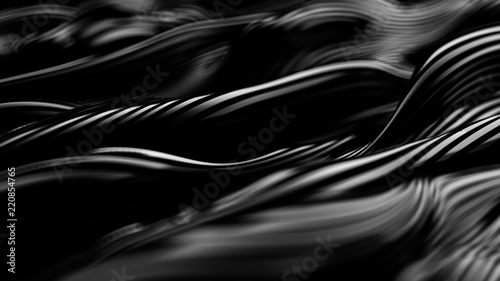 Luxury black drapery fabric background. 3d illustration, 3d rendering.