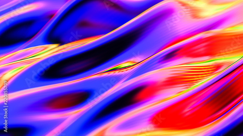 Fototapeta Naklejka Na Ścianę i Meble -  Luxury rainbow drapery fabric background. 3d illustration, 3d rendering.