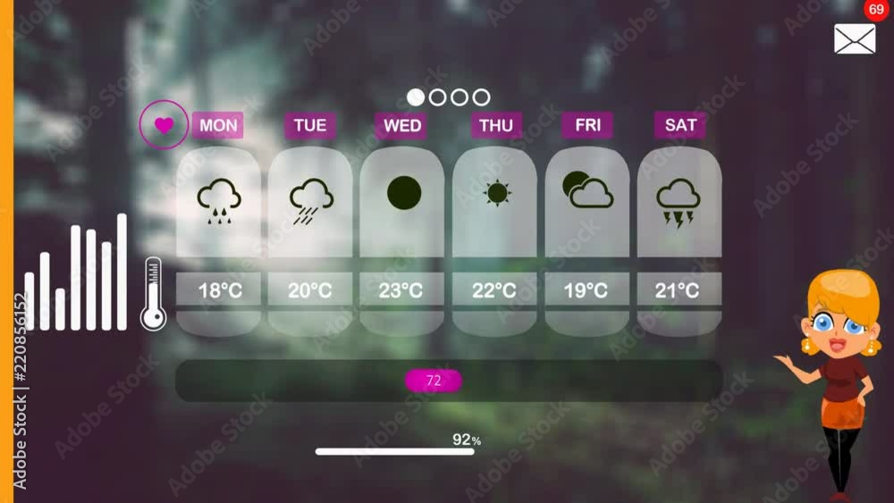 weather forecast in vector animation weather forecast in vector animation