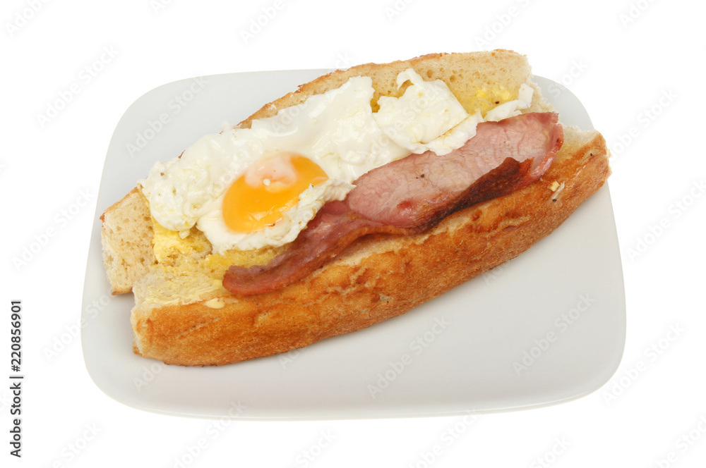 Fried egg and bacon roll Fried egg and bacon roll