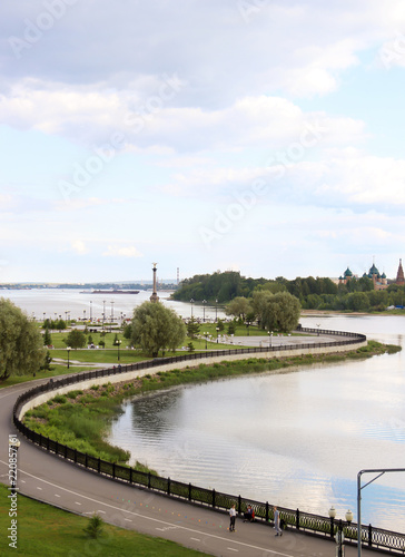 Bright summer day in the Strelka of Yaroslavl