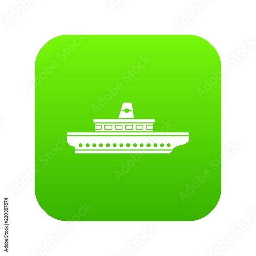 Passenger ship icon digital green for any design isolated on white vector illustration