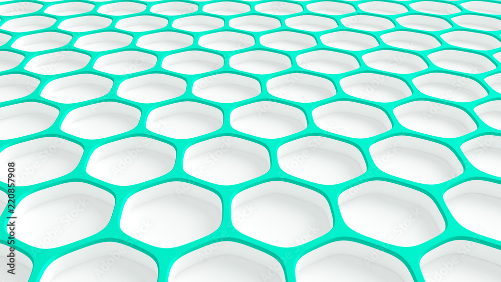 Naklejka premium Abstract turquoise white background. 3d illustration, 3d rendering.