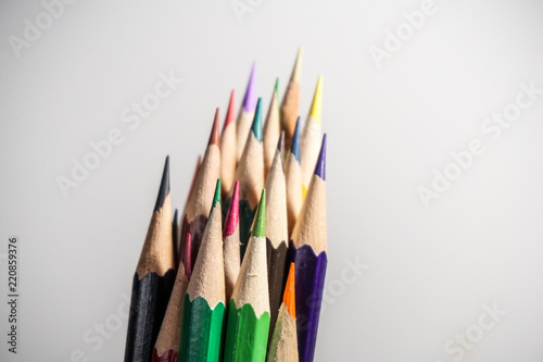 Color pencils white background colorful