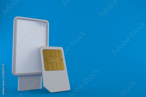 SIM card with blank billboard photo