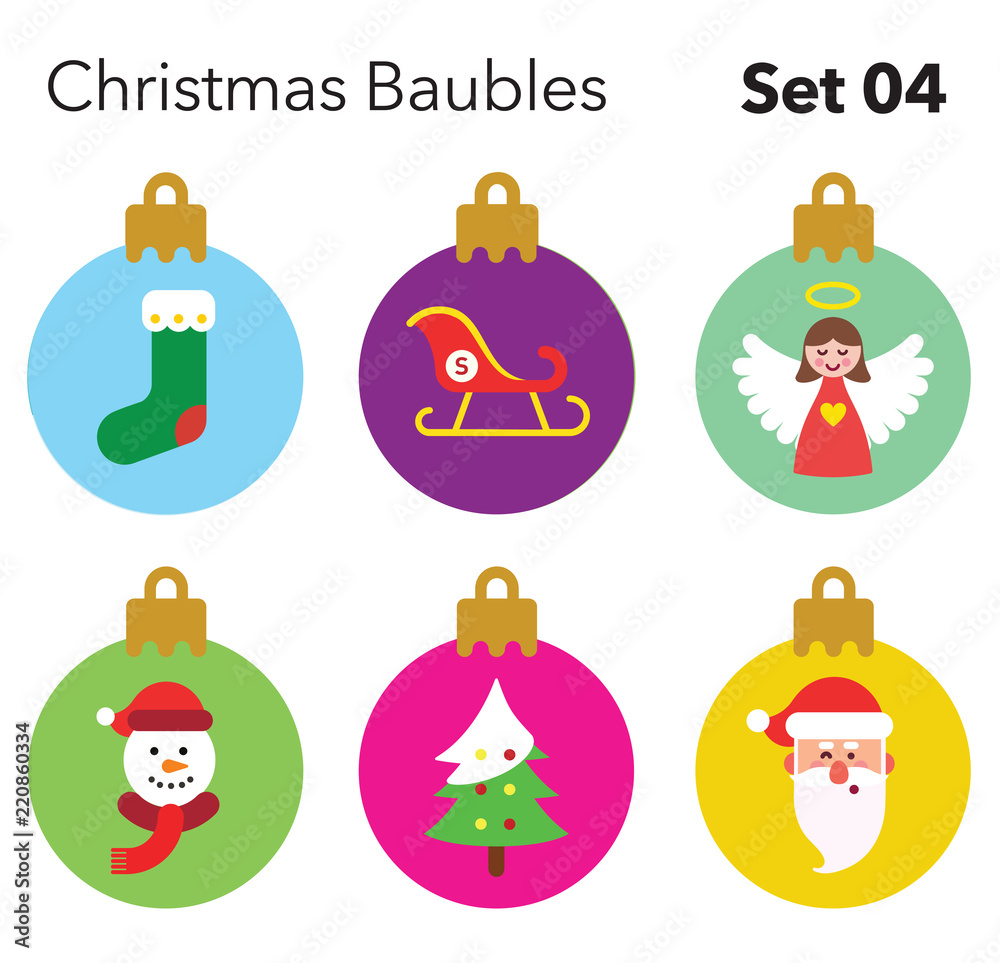 Fototapeta premium Christmas Bauble - Set 04