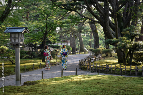 traditional geisha in kanazawa park