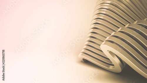 Silver beautiful colorful 3d background with smooth lines and waves of metal. 3d illustration, 3d rendering. photo