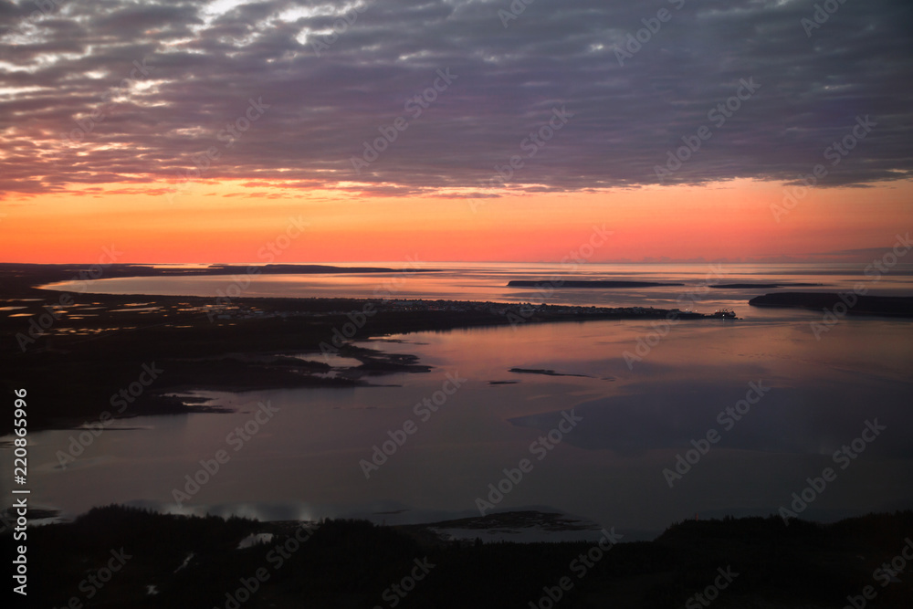 Beautiful sunrise over Mingan in Quebec in Canada Beautiful sunrise over Mingan in Quebec in Canada