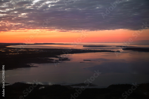 Beautiful sunrise over Mingan in Quebec in Canada