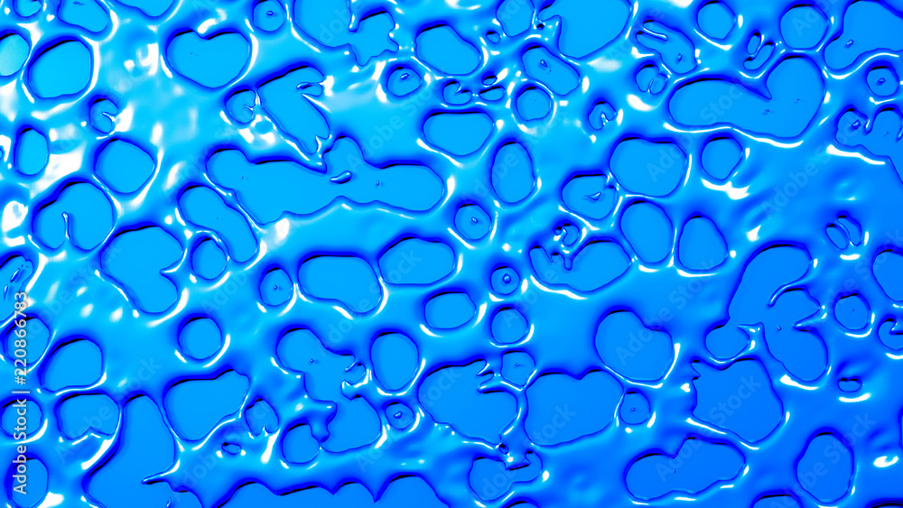 Blue abstract, three-dimensional background with flowing fluid flowing on the wall. 3d illustration, 3d rendering. Blue abstract, three-dimensional background with flowing fluid flowing on the wall. 3d illustration, 3d rendering.